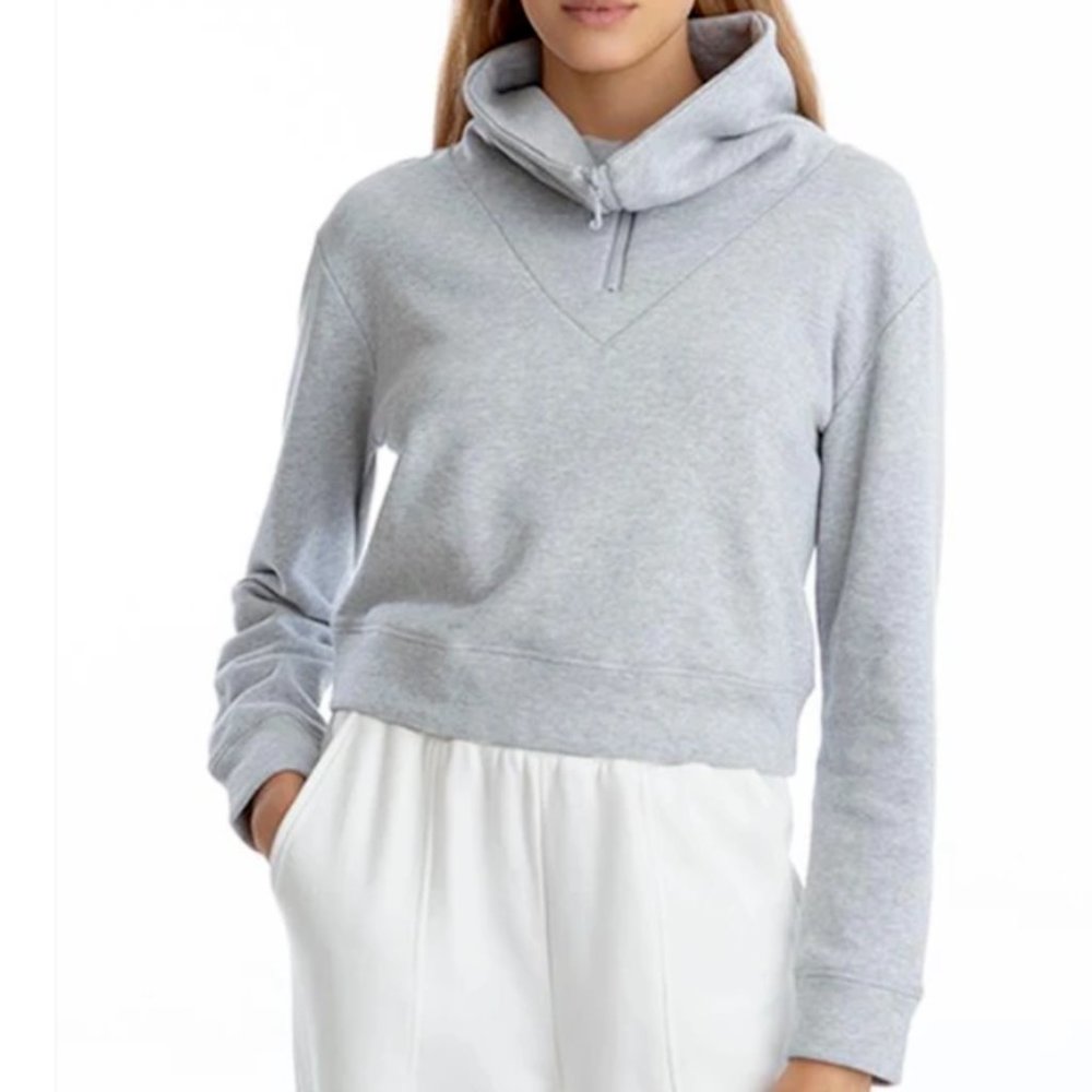 Juicy Couture Women's High Collar Half Zip Top Embroidered Back Logo Gray